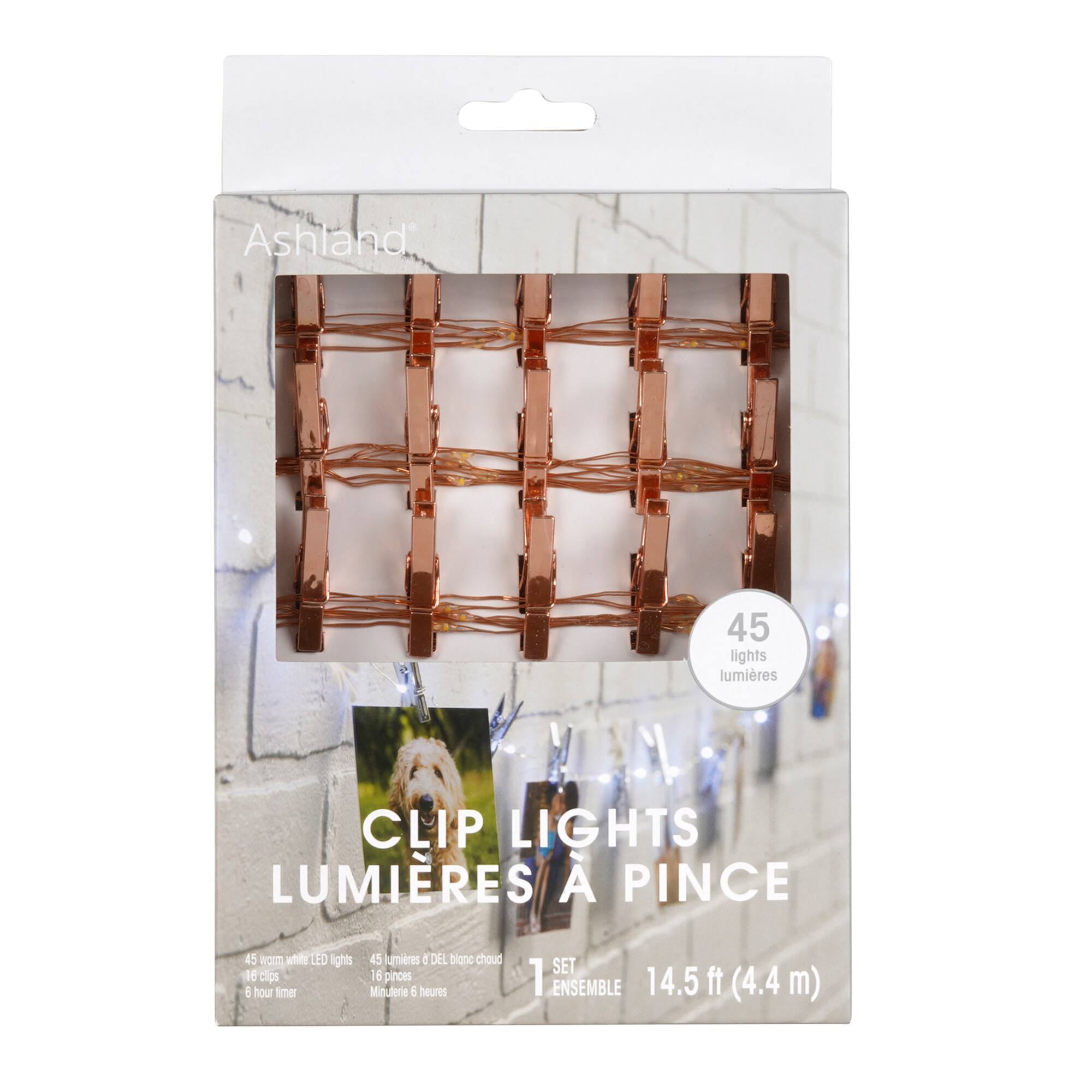 45ct. Warm White LED Rose Gold Clip Lights by Ashland®